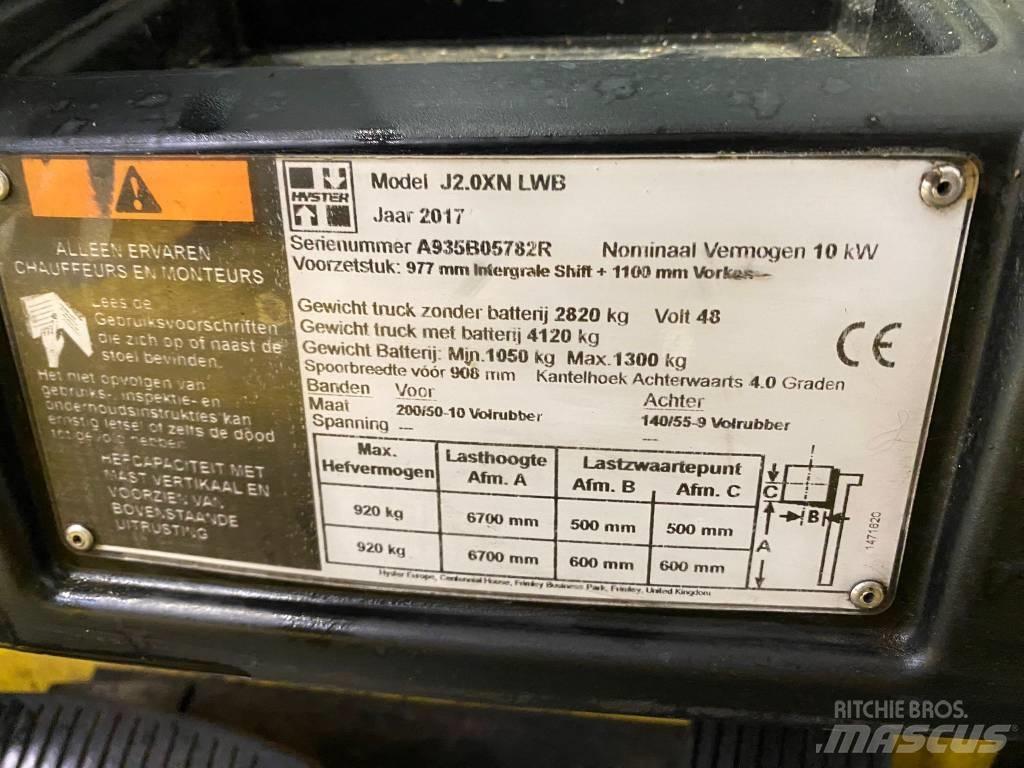 Hyster J 2.0 XNT LWB Electric forklift trucks