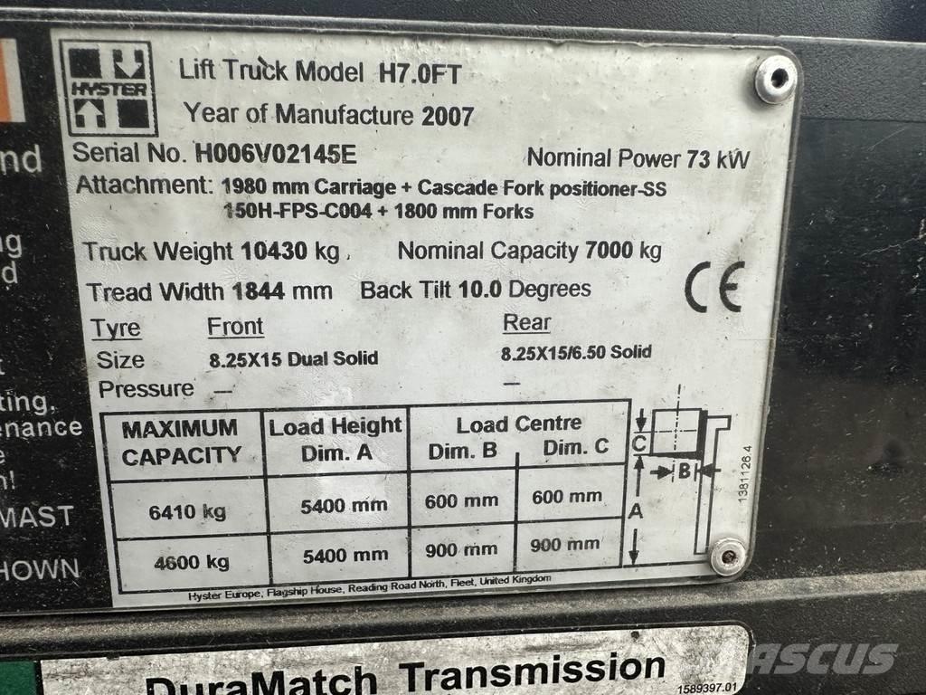 Hyster H7.0FT LPG trucks