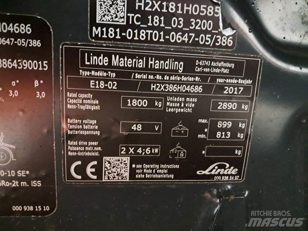 Linde E18-02 Electric forklift trucks