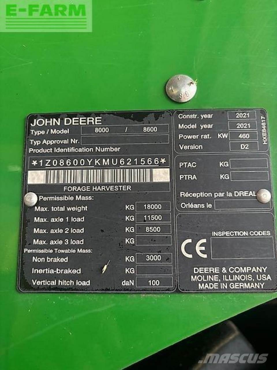 John Deere 8600 Forage harvesters
