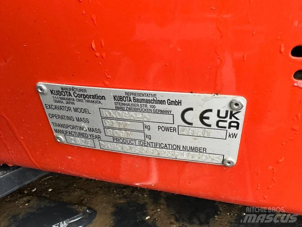 Kubota KX 085-5 2PGL Mini excavators  7t - 12t