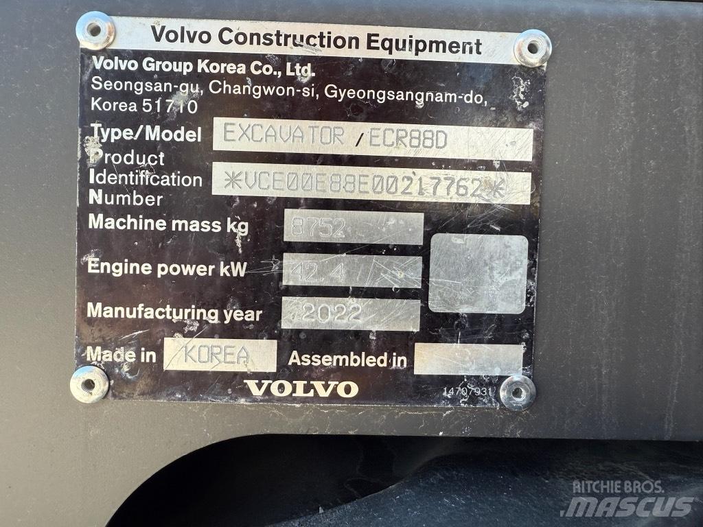 Volvo ECR88D Mini excavators  7t - 12t