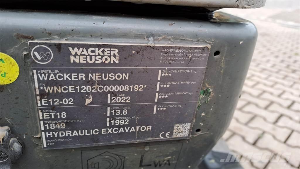 Wacker Neuson ET18 Crawler excavators