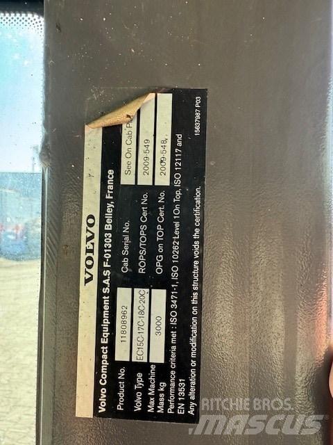 Volvo EC15 C CAB Cabins and interior