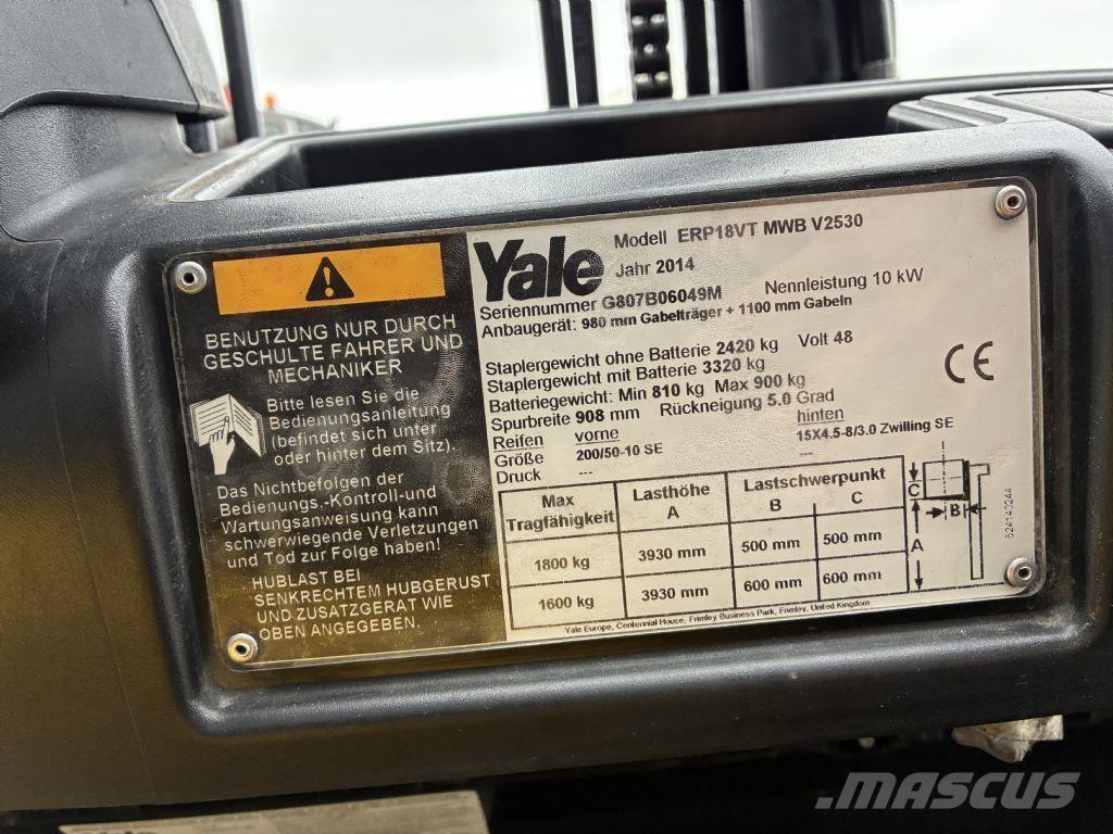 Yale ERP 18VT Electric forklift trucks