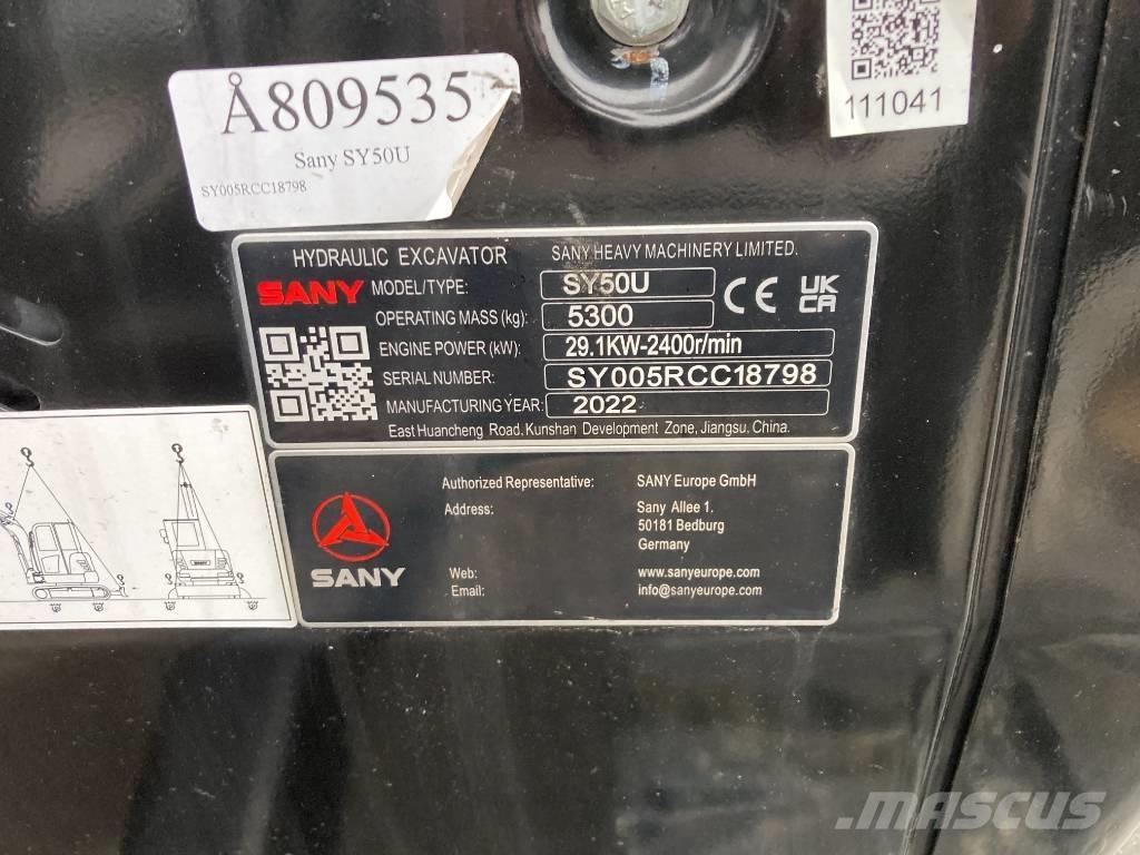 Sany SY 50 U Mini excavators < 7t (Mini diggers)