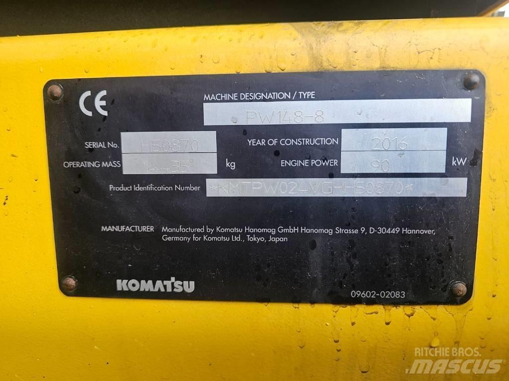 Komatsu PW148-8 Wheeled excavators