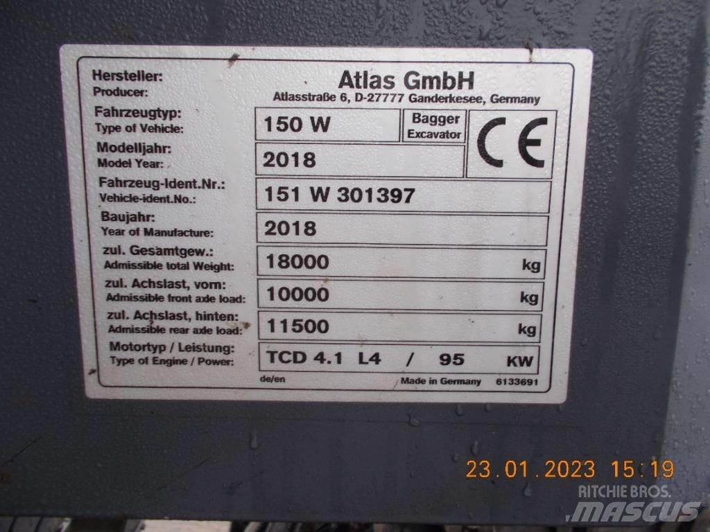 Atlas 150 W Wheeled excavators