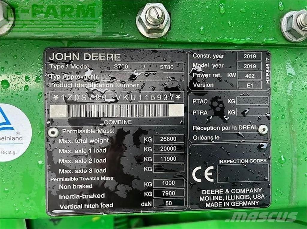 John Deere s 780i Combine harvesters