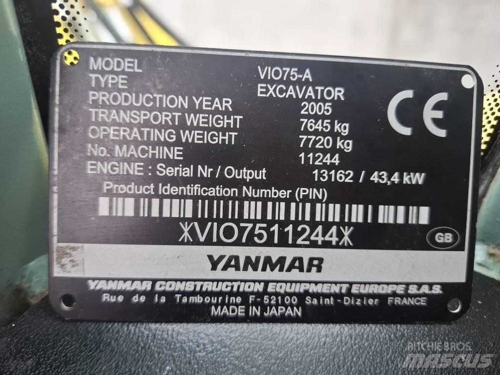 Yanmar Vio 75 A Mini excavators  7t - 12t
