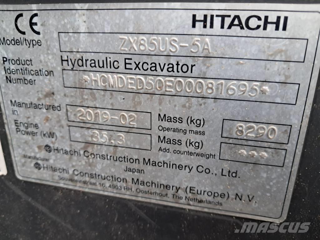 Hitachi ZX 85 US-5 A Mini excavators  7t - 12t