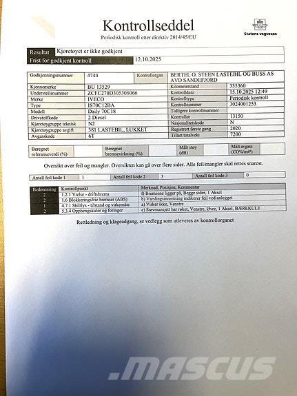 Iveco DAILY 70C18 Box trucks