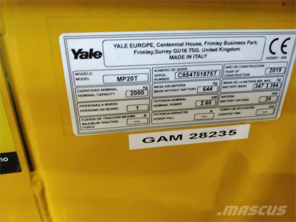 Yale MP20T Medium lift order picker