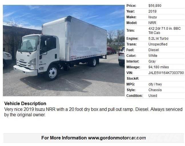Isuzu NRR Box trucks