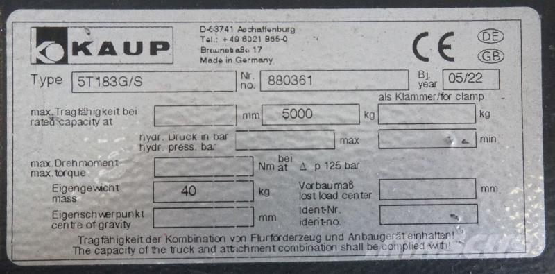 Kaup 5T183G/S Other components
