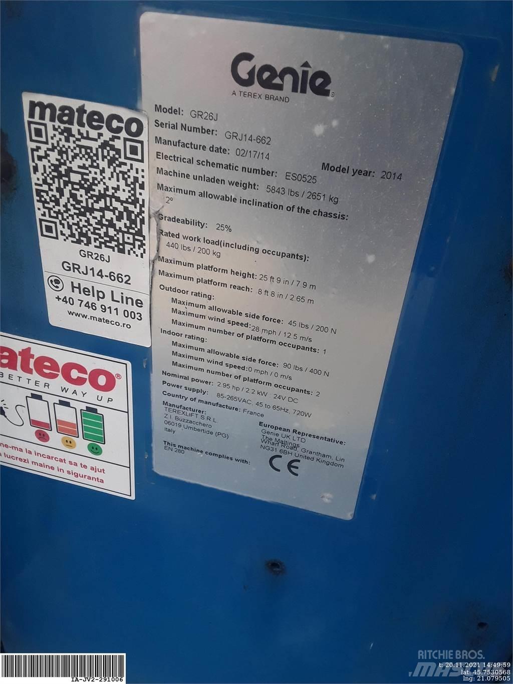 Genie GR26J Used Personnel lifts and access elevators