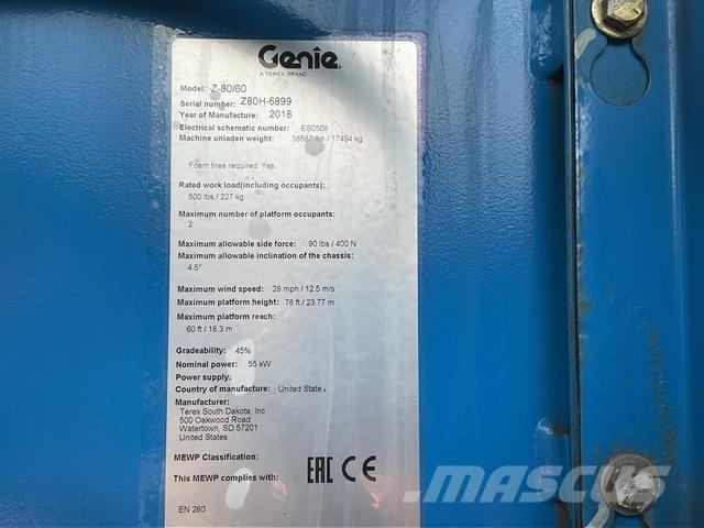 Genie Z80/60 Articulated boom lifts