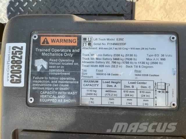 Hyster E25Z Electric forklift trucks