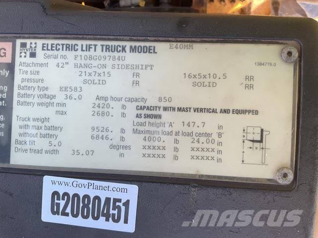 Hyster E40MM Electric forklift trucks