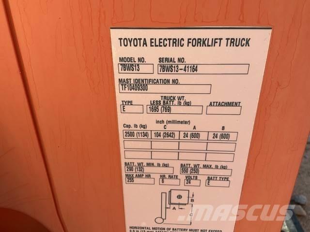 Toyota 7BWS13 Electric forklift trucks