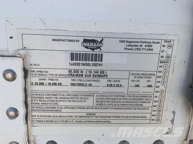 Wabash DVDBHPC Box Trailers