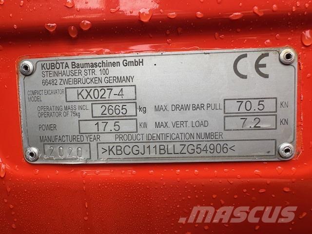 Kubota KX027-4 Mini excavators  7t - 12t