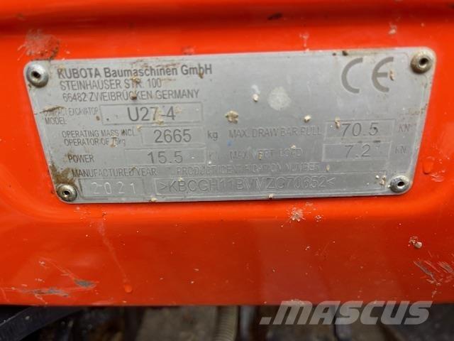 Kubota U27-4 Mini excavators  7t - 12t