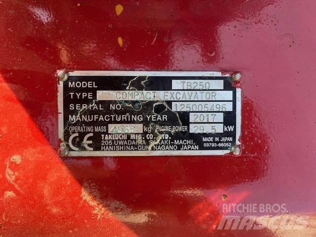 Takeuchi TB250 Mini excavators  7t - 12t