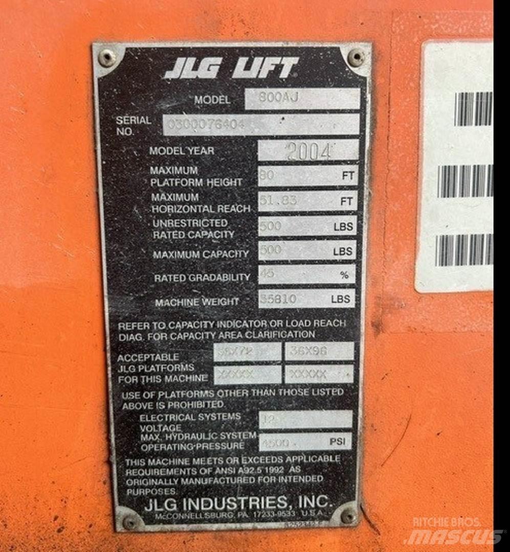 JLG 800AJ Articulated boom lifts