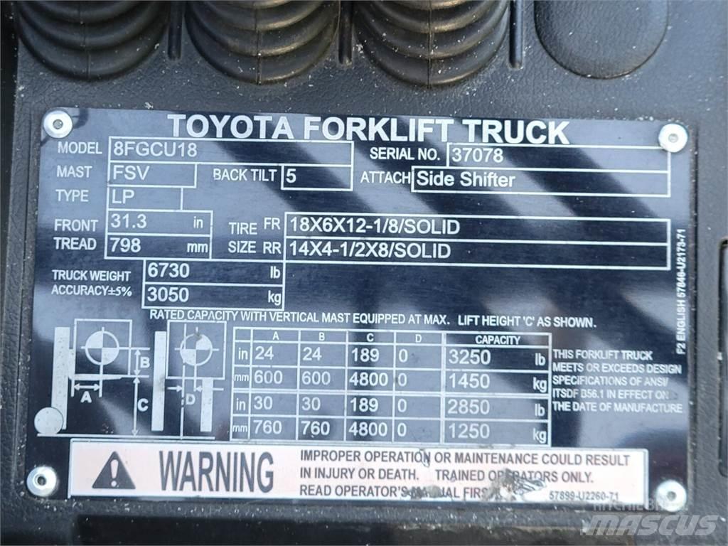 Toyota 8FGCU18 Other