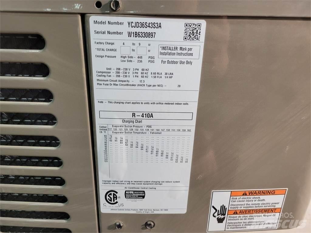 York YCJD36S43S3A Heating and thawing equipment