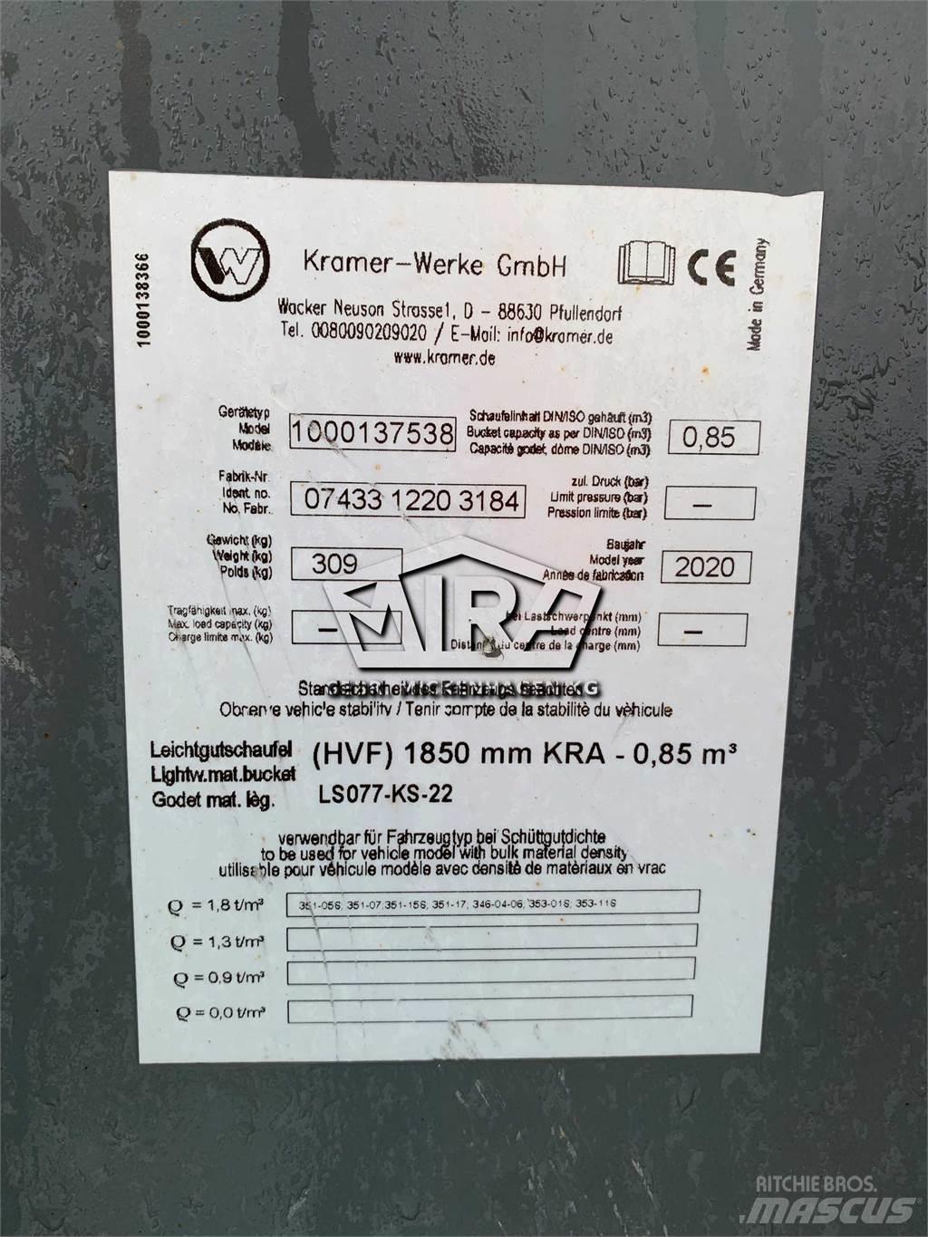 Kramer 1850 mm Buckets