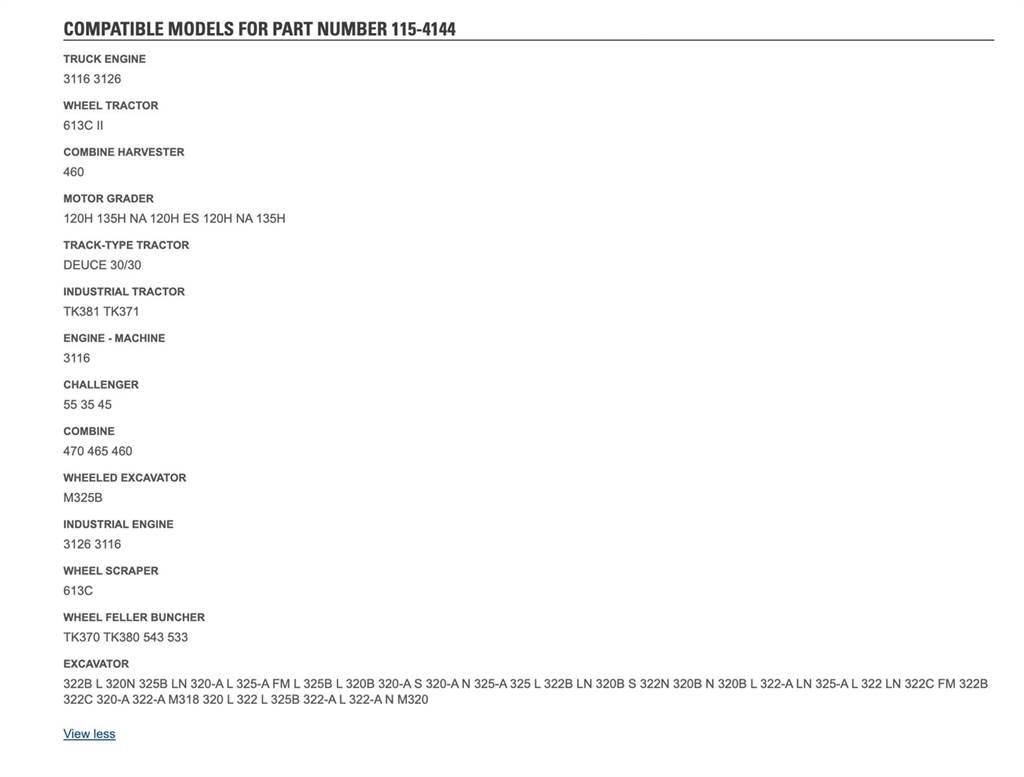 CAT 3116 Other components