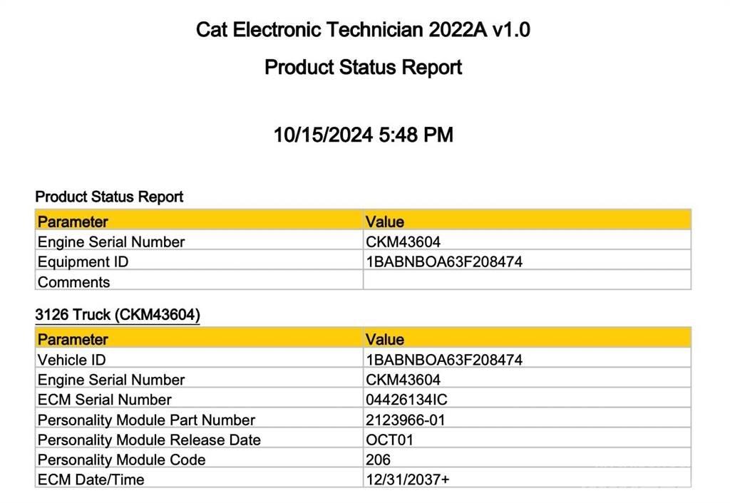 CAT 3126 Electronics