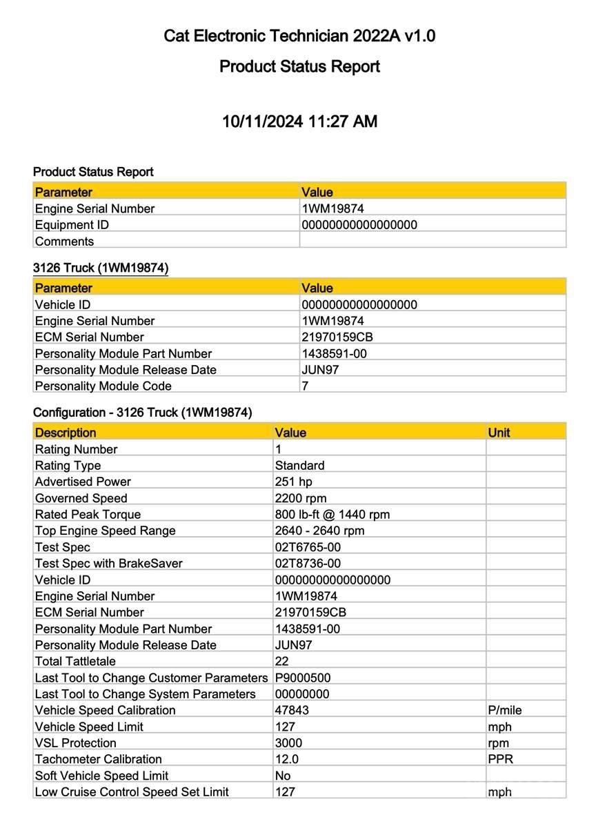 CAT 3126 Electronics