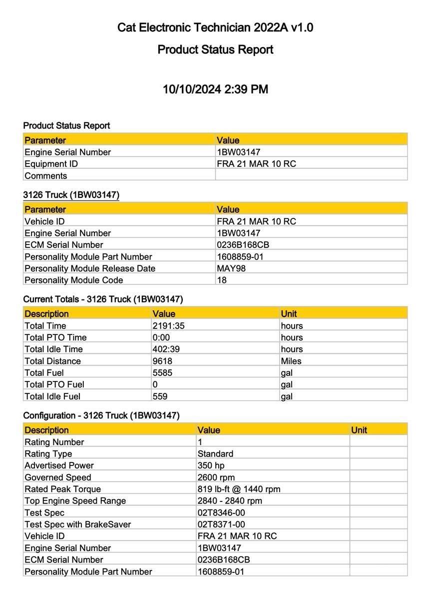CAT 3126 Electronics