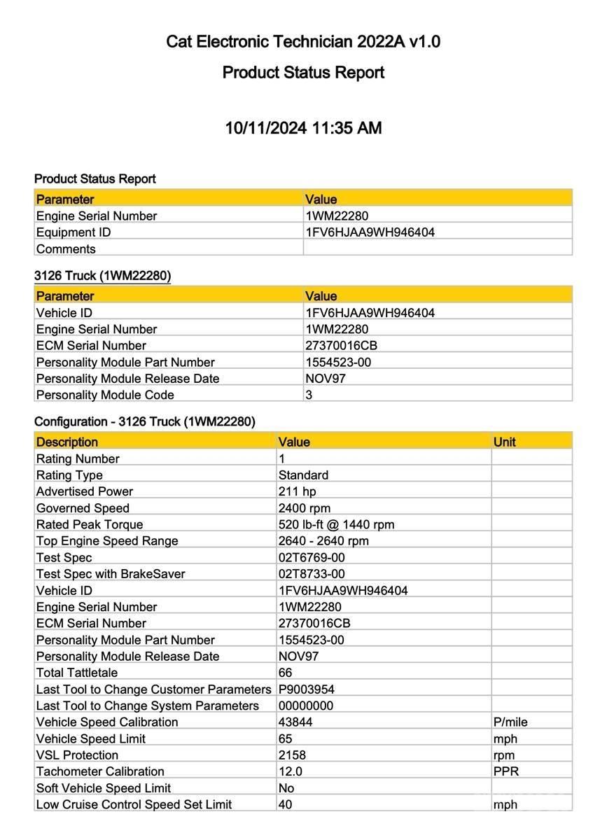 CAT 3126 Electronics