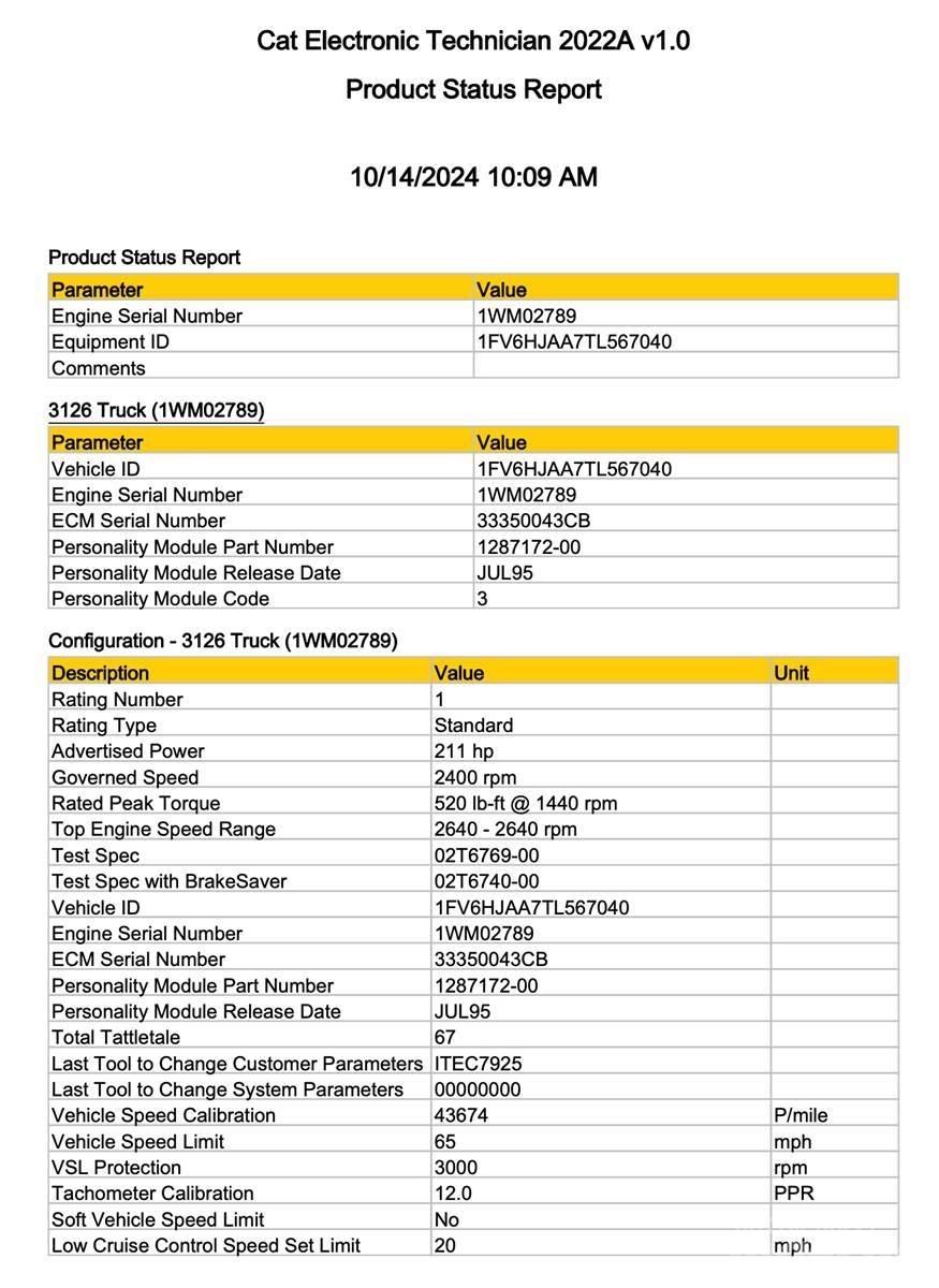 CAT 3126 Electronics