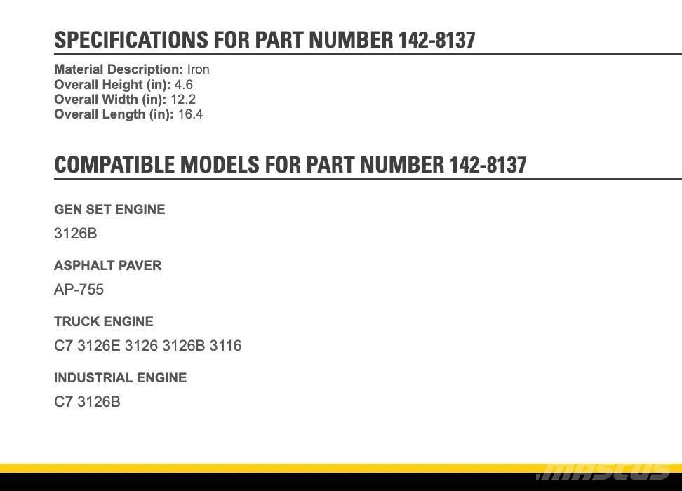 CAT 3126 Other components