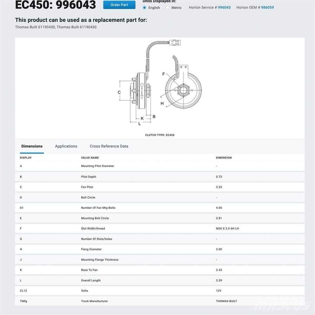 CAT 3126 Other components