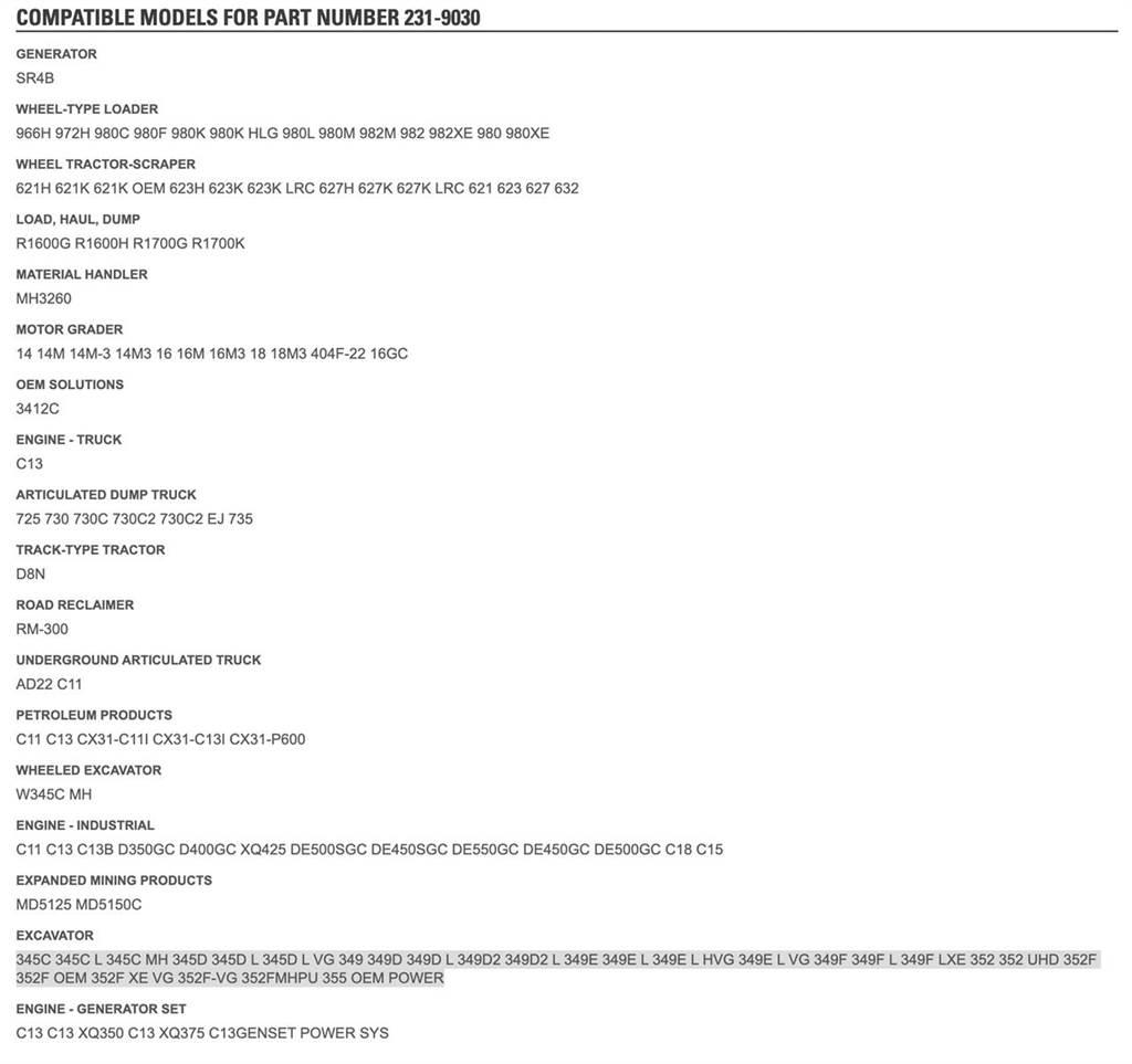CAT C13 Other components