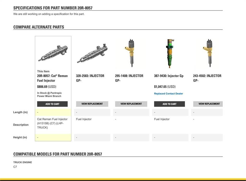 CAT C7 Other components