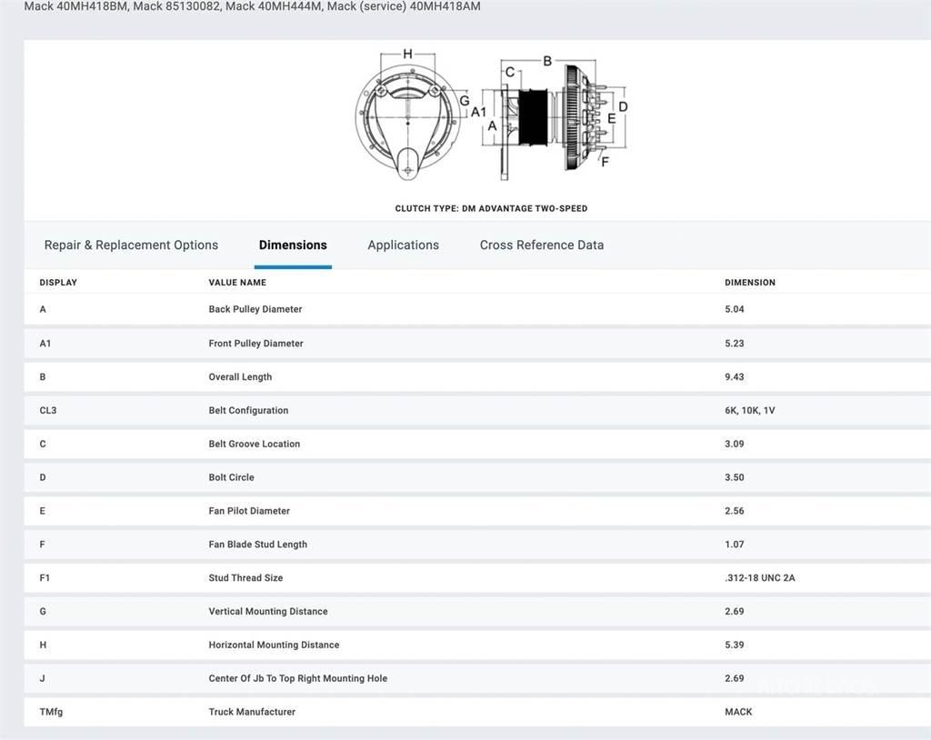 Mack AMI Other components