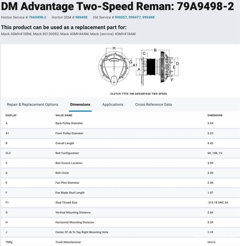 Mack ASET Other components