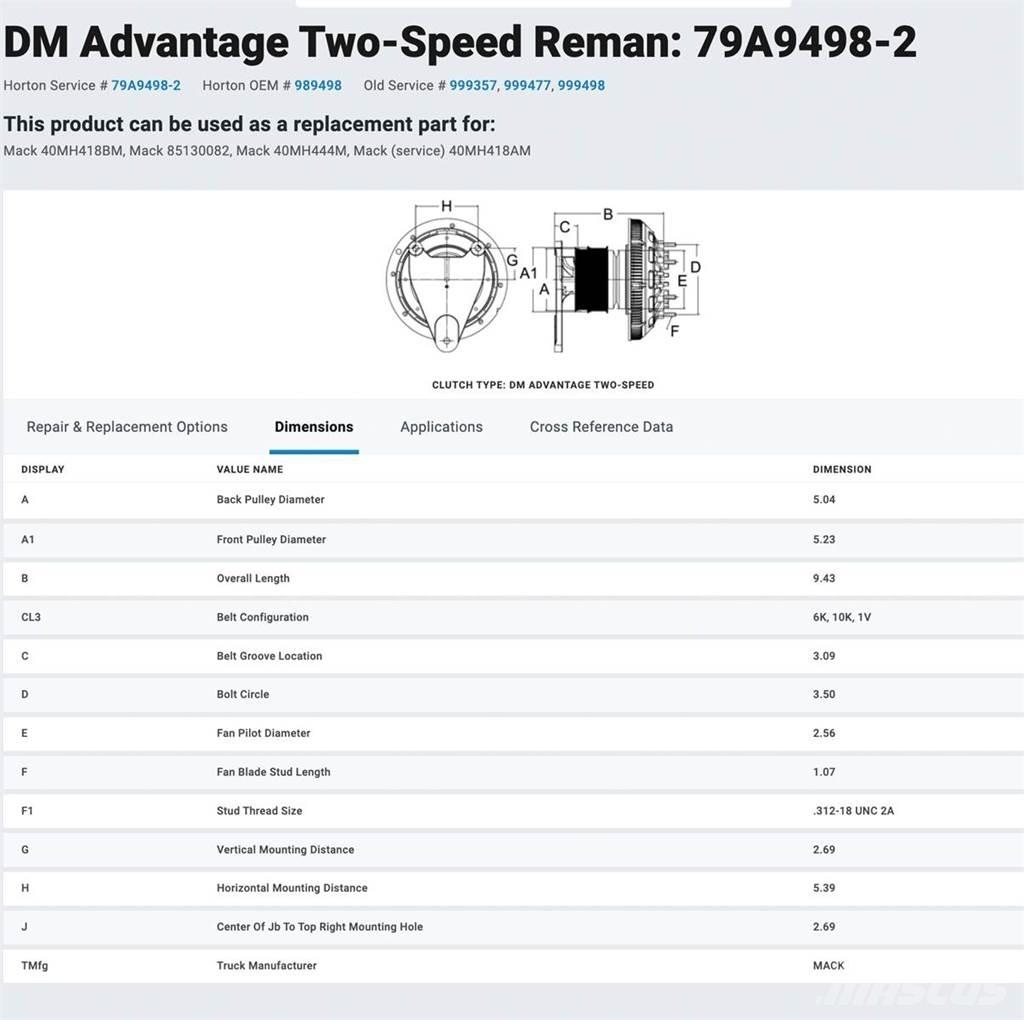 Mack ASET Other components