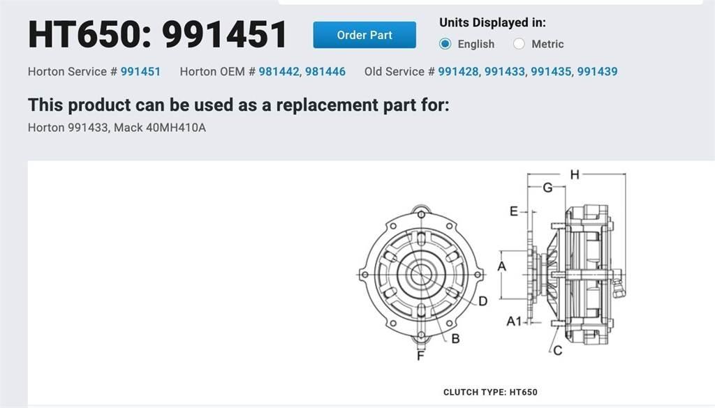 Mack E6 / E7 Other components