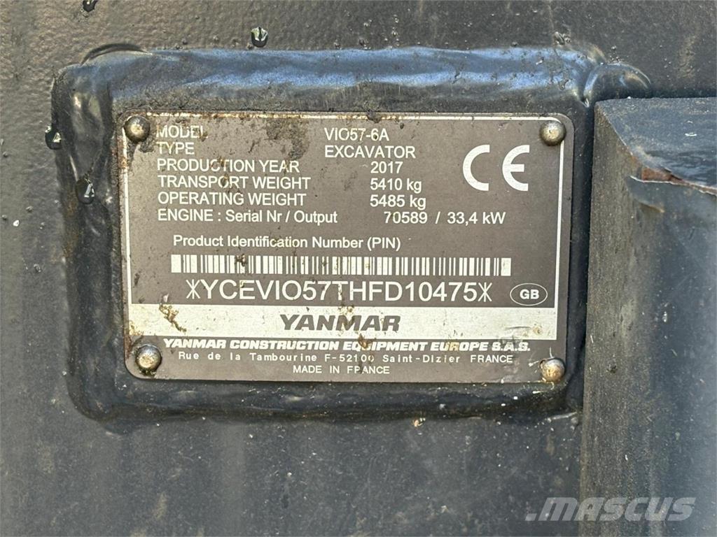 Yanmar VIO 57-6A Mini excavators < 7t (Mini diggers)