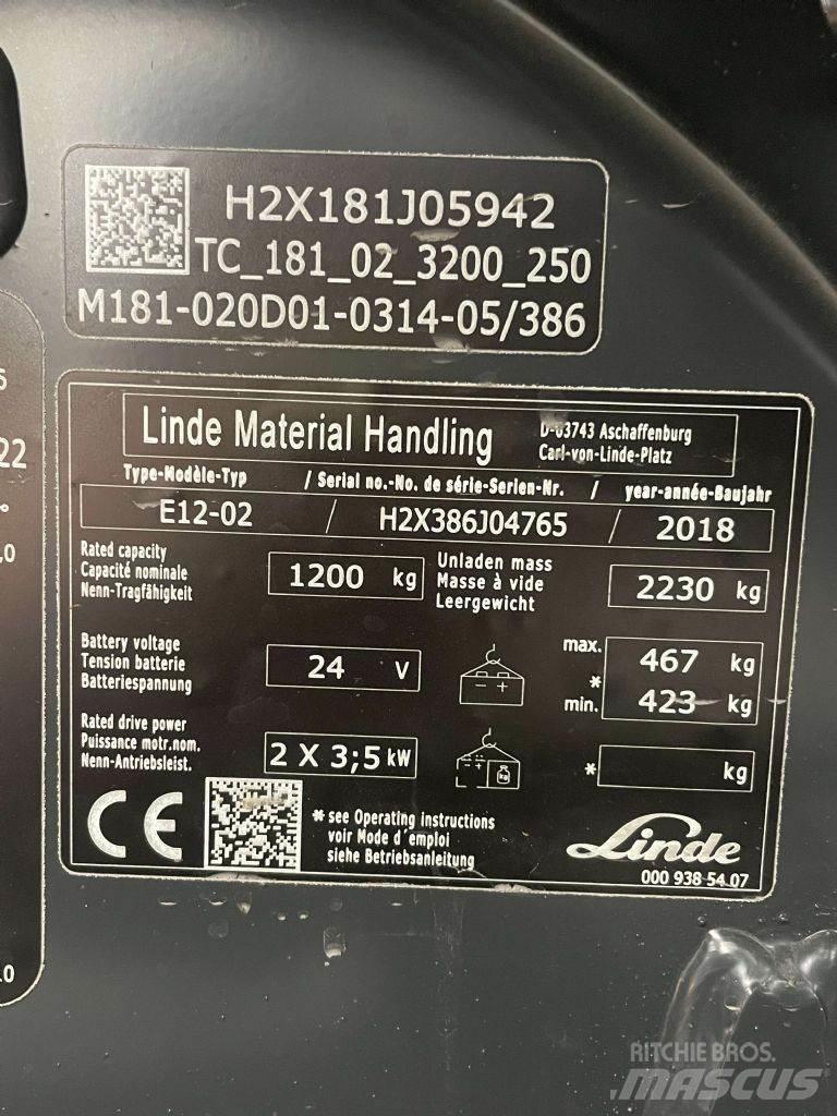 Linde E12-02-386 Electric forklift trucks