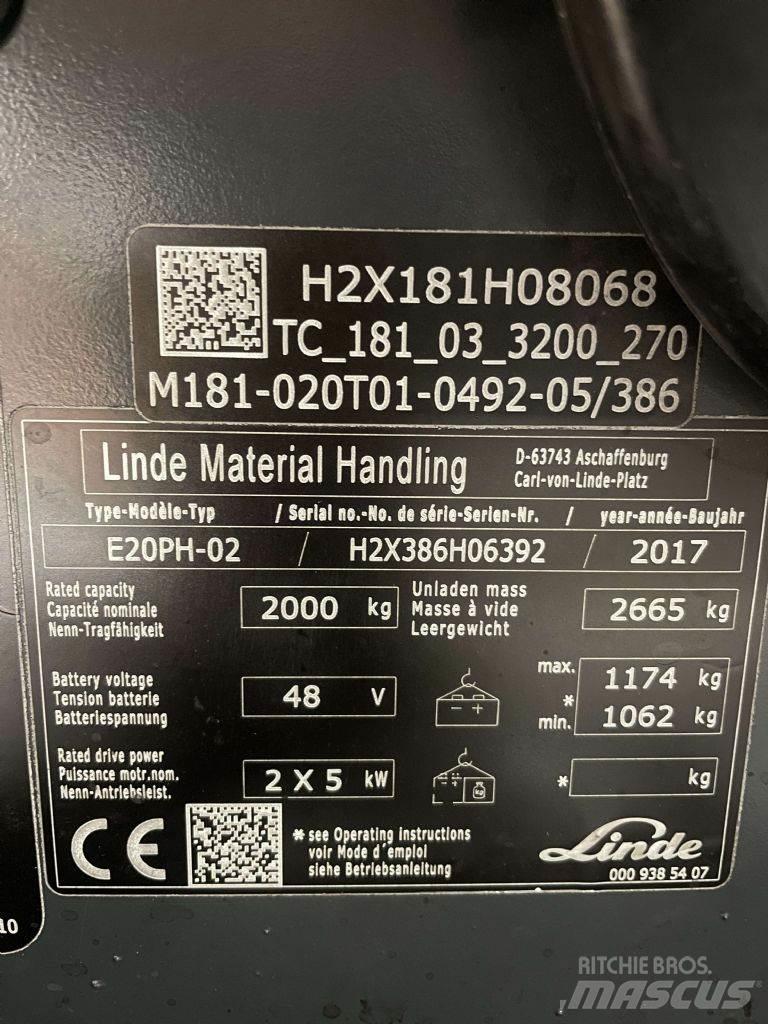 Linde E20PH-02-386 Electric forklift trucks