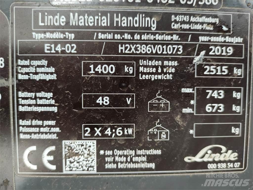 Linde E14-02-386-EVO Electric forklift trucks